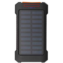 Altair robuuste powerbank op zonne-energie van 5000 mAh 10 W met ingebouwde zaklamp van gerecycled plastic