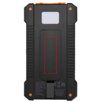 Altair robuuste powerbank op zonne-energie van 5000 mAh 10 W met ingebouwde zaklamp van gerecycled plastic