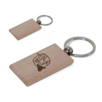 Sleutelhanger hout rechthoekig