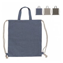 Drawstring rugzak gerecycled katoen 38x42cm