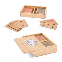 Kaartspel in bamboe geschenkverpakking