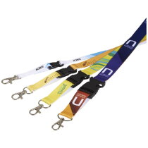 Lanyard met 1 zijde sublimatie voorzien van haak en buckle