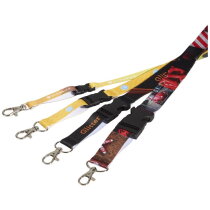 Lanyard met 2 zijden sublimatie voorzien van haak, buckle en veiligheidssluiting