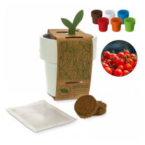 Hot-but-cool beker met kerstomaten zaadjes