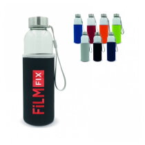 Waterfles glas met sleeve 500ml