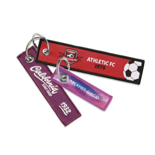 Sleutelhanger met geborduurd label