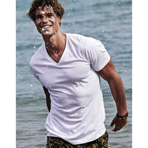 Mens Fashion V-Neck Sof-Tee