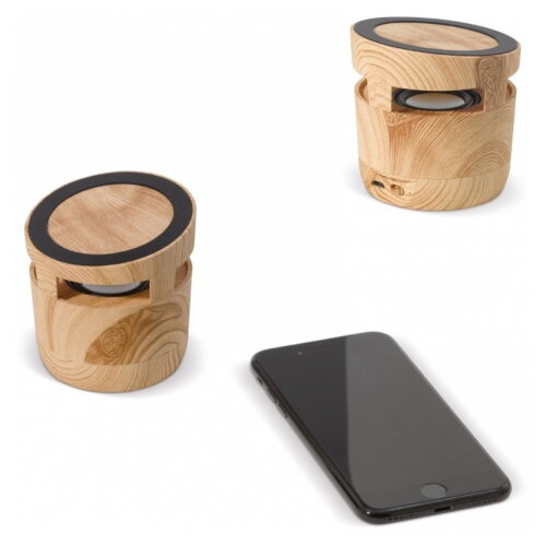 Houten speaker 3W & draadloos laadstation 5W