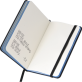 Notitieboekje A6 zwart met kleuropsnede, elastiek en leeslint, 60 pagina`s