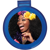 Klapspiegelje rond Ø 6 cm bedrukken