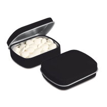 Mini scharnierblikje vorm mints zwart