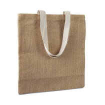 JUHU Jute boodschappentas beige bedrukken