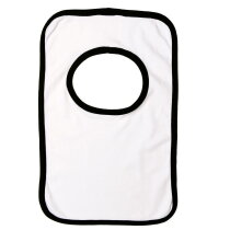 Baby Slabbertje 220 gr/m2 Katoen Jersey Wit acc. Zwart