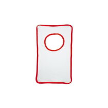 Baby Slabbertje 220 gr/m2 Katoen Jersey Wit acc. Rood