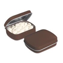Mini scharnierblikje vorm mints koffiebruin
