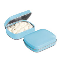 Embossed mini scharnierblikje lichtblauw