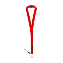 Lanyard 2cm SafetyLock Rood