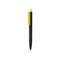 X3 zwart soft touch pen, geel