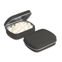 Mini scharnierblikje vorm mints donkergrijs