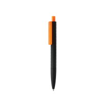 X3 zwart soft touch pen, oranje