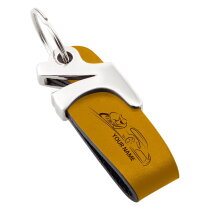 Kunstlederen sleutelhanger Elio Geel