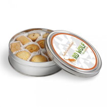 Rond blik met koekjes assorti
