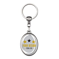 Metalen sleutelhanger ovaal bedrukken