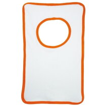 Baby Slabbertje 220 gr/m2 Katoen Jersey Wit acc. Oranje