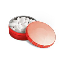 Custom shape kaart met rond blikje rood