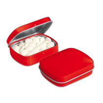 Mini scharnierblikje vorm mints rood