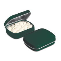 Mini scharnierblikje vorm mints donkergroen