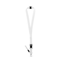 Lanyard 2cm SafetyLock Wit