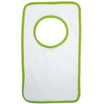 Baby Slabbertje 220 gr/m2 Katoen Jersey Wit acc. Groen