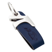 Kunstlederen sleutelhanger Elio Blauw