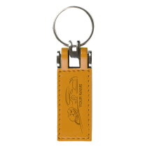 Kunstlederen sleutelhanger Rhea Geel