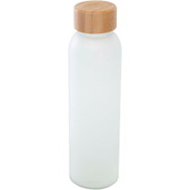 Lume 500 ml fles van mat natronkalkglas met bamboe deksel