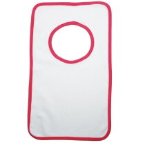 Baby Slabbertje 220 gr/m2 Katoen Jersey Wit acc. Roze