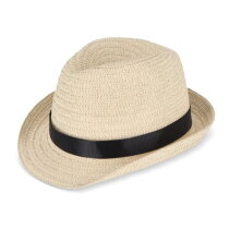 Strohoed met gekleurde band