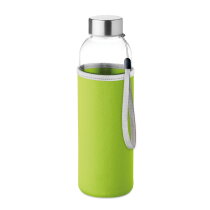 UTAH GLASS Drinkfles met neopreen tasje limoen