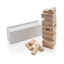 FSC® Deluxe houten tuimeltoren stapelspel wit