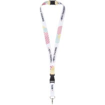 Lanyard met 2 zijden sublimatie voorzien van haak, buckle en veiligheidssluiting