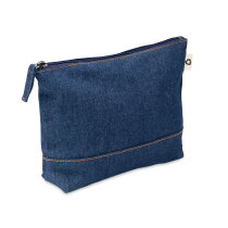 VIBE POUCH Gerecycled denim toilettasje blauw