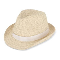 Strohoed met gekleurde band