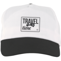 Cap 5 panel wit met gekleurde klep en klittenbandsluiting