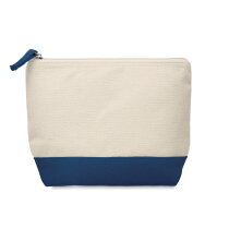 KLEUREN 2-Kleurige katoenen toilettas blauw