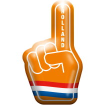 Opblaasbare hand Holland 15,4 x 15,8 cm