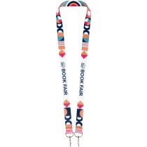 Leia sublimatie RPET lanyard met 2 sleutelhangers