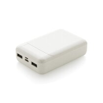 RCS standaard recycled plastic 10.000 mAh powerbank, wit