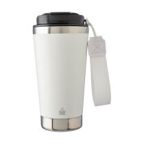 Gerecycled roestvrijstalen dubbelwandige drinkbeker 500 ml Kayla wit