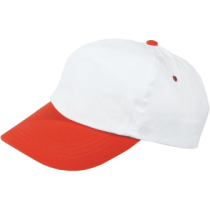 Cap 5 panel wit met gekleurde klep en klittenbandsluiting